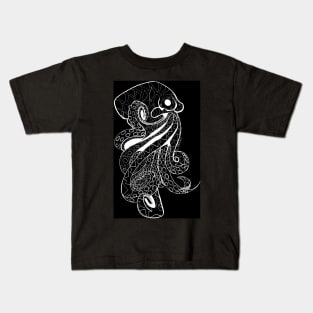 octopus in dark pattern art in totonac tribal design ecopop Kids T-Shirt